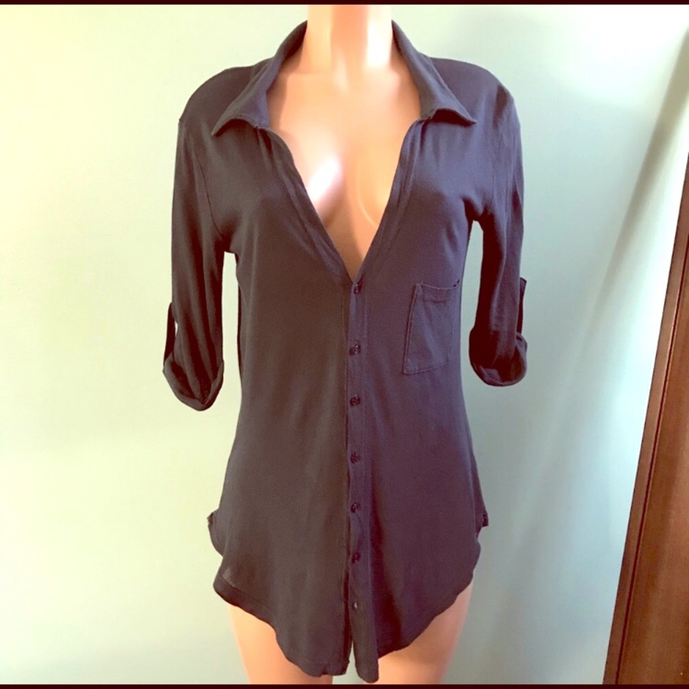 Brandy Melville navy blue button down